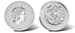 Year of the Dragon Silver Bullion Coins (Perth Mint images)