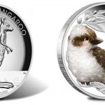 Australian Kangaroo Silver Proof High Relief Coin and Bush Baby Kookaburra Silver Coin